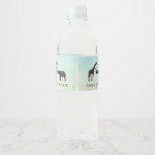 Elegant Giraffe Elephant Baby shower Waterfles Etiket (Achterkant)