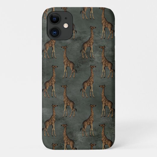 Elegant Giraffe in Bronze Green Chic Case-Mate iPhone Case (Achterkant)