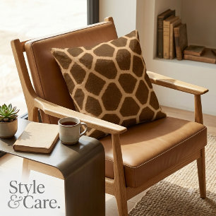 Elegant Giraffe Patroon Premium Kwaliteit Vierkant Kussen