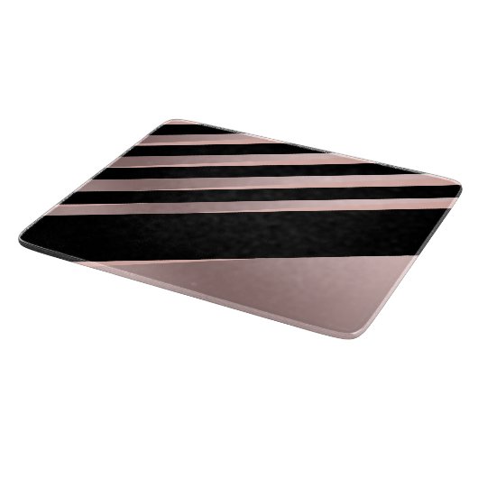 Elegant girale abstracte rozen goud, zwart & roze snijplank (Hoek)