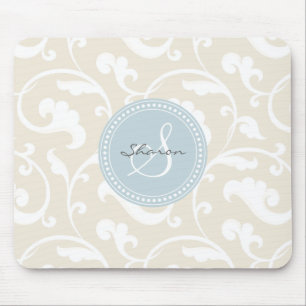 Elegant girale beige florale monogram muismat