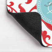 Elegant girale rode florale monogram muismat (Hoek)