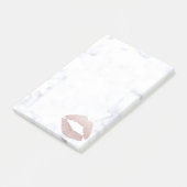 elegant girale roos goud glitter lippen witte marm post-it® notes (Schuin)