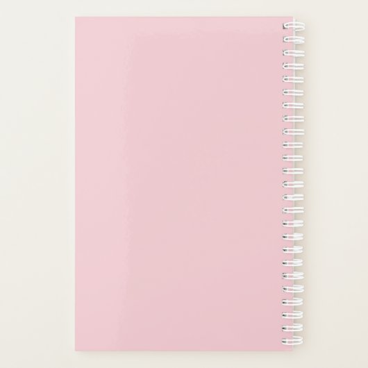 Elegant girale roos goud glitter witte marmer roze planner (Achterkant)