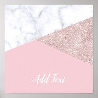 Elegant girale roos goud glitter witte marmer roze