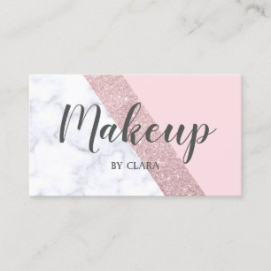 elegant girale roos goud glitter witte marmer roze visitekaartje