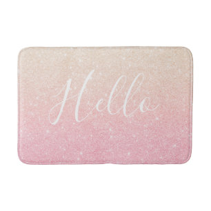 Elegant  girale roos goudglitter badmat