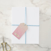 Elegant girale roos goudglitter cadeaulabel (Met Touw)