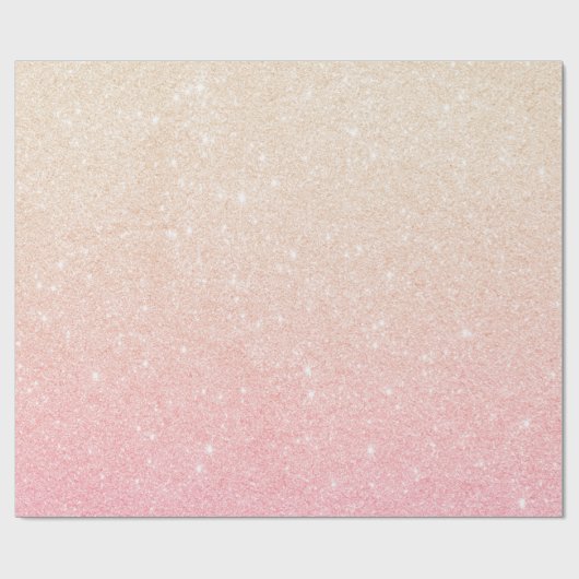 Elegant girale roos goudglitter cadeaupapier (Vlak)
