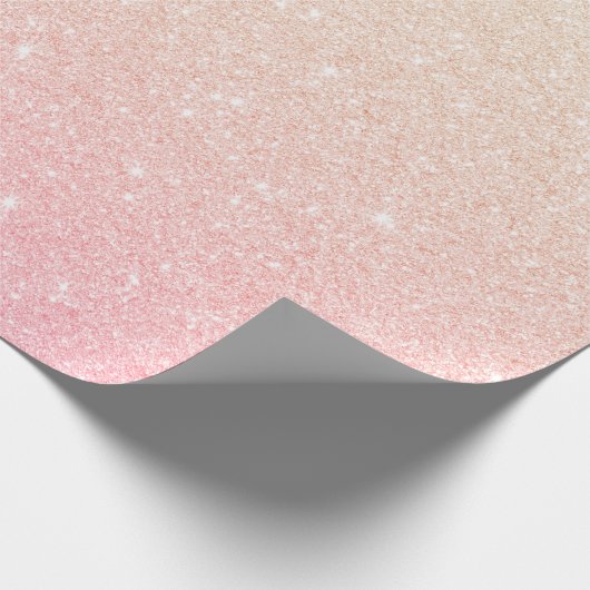 Elegant girale roos goudglitter cadeaupapier (Hoek)