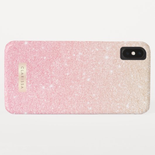 Elegant  girale roos goudglitter Case-Mate iPhone case (Achterkant (horizontaal))