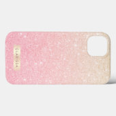 Elegant  girale roos goudglitter Case-Mate iPhone case (Achterkant (horizontaal))