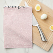 Elegant girale roos goudglitter en witte marmer theedoek (Quarter Fold)