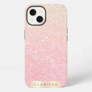 Elegant  girale roos goudglitter iPhone 13 hoesje