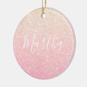 Elegant girale roos goudglitter keramisch ornament (Links)