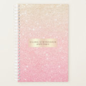 Elegant  girale roos goudglitter planner (Voorkant)