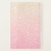 Elegant  girale roos goudglitter planner (Achterkant)