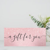 Elegant girale roze roze roos goudglitter make-up (Staand voorkant)