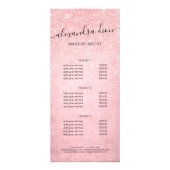 Elegant girale roze roze roos goudglitter make-up reclamekaart (Voorkant)