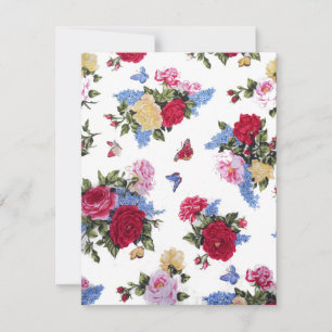 Elegant girale  rozen florale vlinders