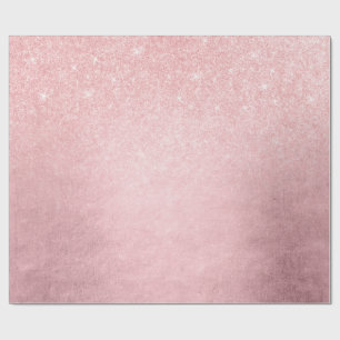 Elegant girale verlooproze roze roze roos goud gli cadeaupapier