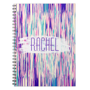 Elegant Girly Abstract Brushstrokes Monogram Notitieboek