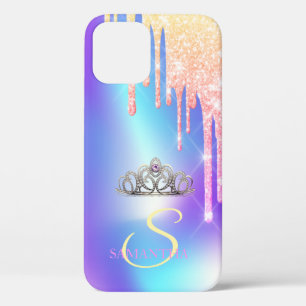 Elegant Girly Chic Tiara Cool Glitter Drivers iPhone 12 Hoesje