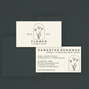 Elegant Girly Dandelion Flower Florist Floral Visitekaartje