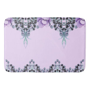 Elegant Girly Floral Paars Berry Baby Nursery Badmat