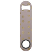 Elegant & Girly Gold Glitter Stippen Beige Monogra Speed Flessenopener (Achterkant)