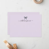 Elegant Girly Monogram Name Script Cute Paars Notitiekaartje (Voorkant / Achterkant in situ)
