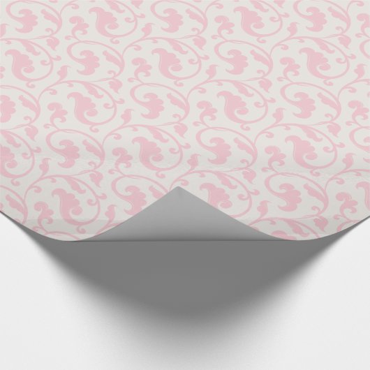Elegant girly pastel roze florempatroon cadeaupapier (Hoek)