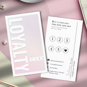Elegant Girly Pastel Roze Loyalty Kaart Visitekaartje