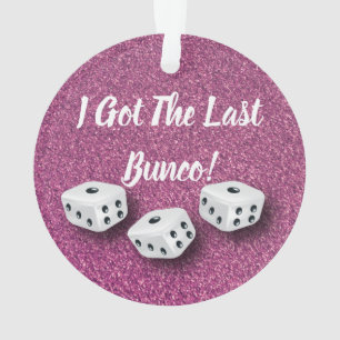 Elegant Girly Pink Glitter Last Bunco Ornament