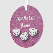 Elegant Girly Pink Glitter Last Bunco Ornament (voorkant)