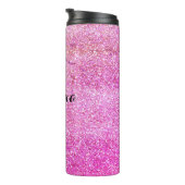 Elegant Girly Pink Gold Glitter Thermosbeker (Geroteerd rechts)