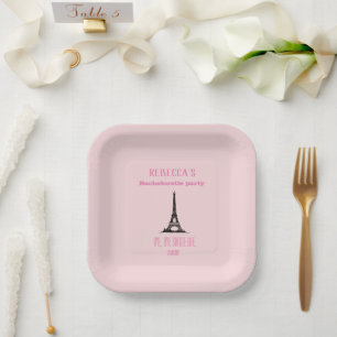 Elegant Girly Pink Paris Bachelorette Party Papieren Bordje