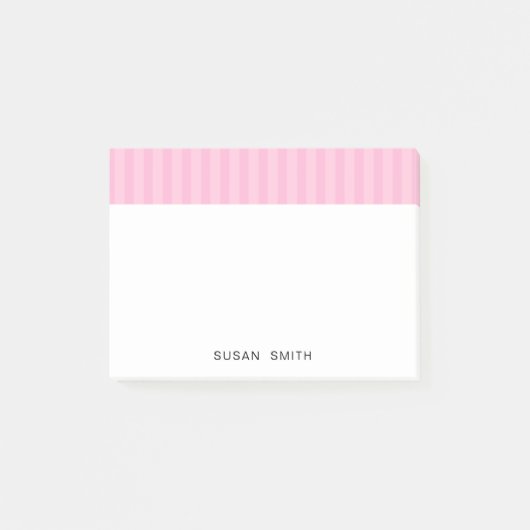 Elegant Girly Pink Rose Stripes Post-it® Notes (Voorkant)