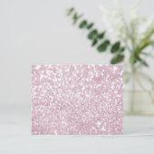 Elegant Girly Pink White Faux Glitter Briefkaart (Staand voorkant)