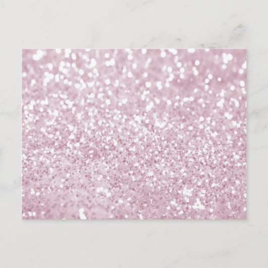 Elegant Girly Pink White Faux Glitter Briefkaart (Voorkant)