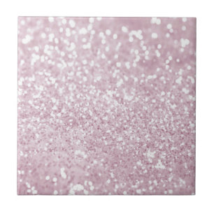 Elegant Girly Pink White Faux Glitter Tegeltje