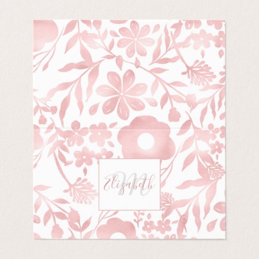 Elegant Girly Roos Gold Flowers Shapes Pattern Visitekaartjes (Buitenkant ongevouwen)