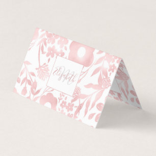 Elegant Girly Roos Gold Flowers Visitekaartjes