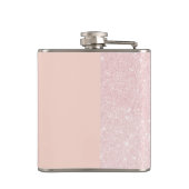 Elegant girly roos gold glitter & back marble heupfles (Achterkant)