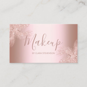 Elegant girly roos Gold glitter palm make-up Visitekaartje