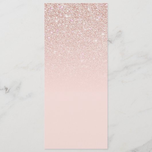 Elegant Girly Roos Gold Pink Menu (Achterkant)