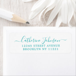 Elegant Girly Script Calligraphy Blauwgroen Green Etiket