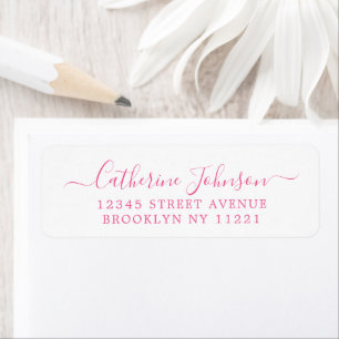 Elegant Girly Script Calligraphy Hot Pink Etiket