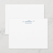 Elegant Girly Script Navy Blue Typografie Notitiekaartje (Voorkant / Achterkant)