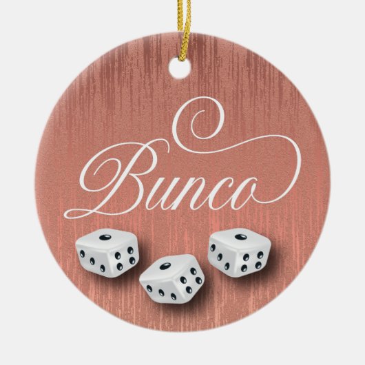 Elegant Girly Sparkle Dice Bunco Keramisch Ornament (Voorkant)